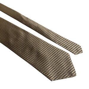 RBM Collection Silk Tie Mens Geometric Necktie Beige Tan Office Work Formal Gift